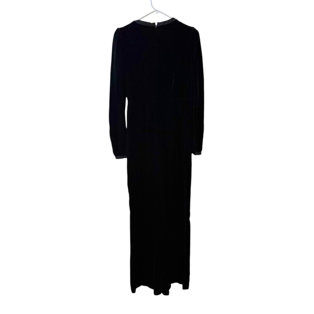SALONI Camille Velvet Bow Embellished Jumpsuit in Black Sz 2 US - Picture 4 of 8